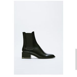 Zara Flat Ankle Boots with Heel Detail
